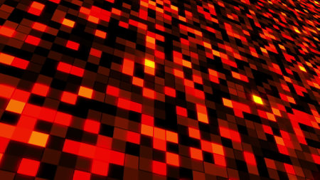 Abstract surface from color mosaic. 3D rendering of square blocks. Computer generated technology...