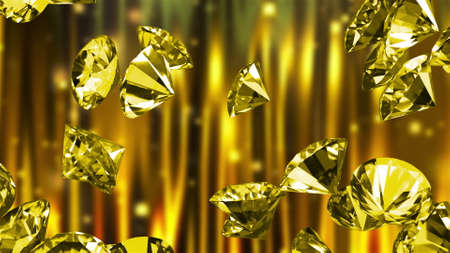 Many large diamonds, computer generated. 3d render of beautiful background.の写真素材