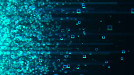 Digital backdrop with stroke particles, computer generated. 3d render streaming dataの写真素材