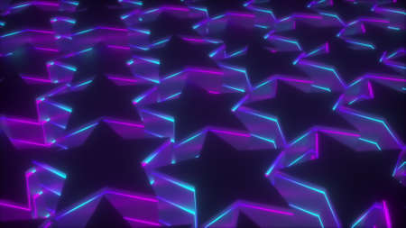 Fields from 3d render five pointed shapes from polygonal futuristic shapes with creative design....