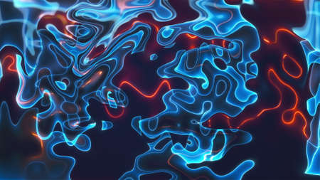 Vivid curves stripes 3d render with geometric blur. Wavy random curvature with gradient and creative...