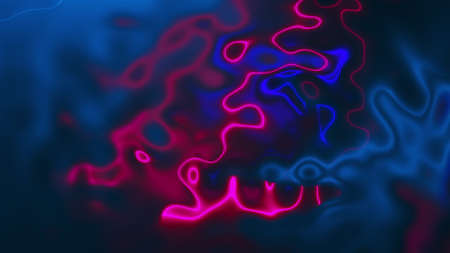 Vivid curves stripes 3d render with geometric blur. Wavy random curvature with gradient and creative lines. Diverging circular digital presentation with varying texturesの写真素材