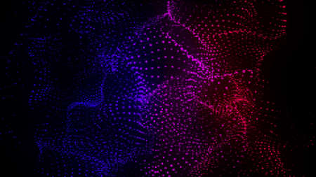 Computer generated spiral organic form from flow particles. 3d rendering of gaseous excellent...