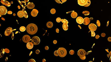 Popular digital gold for crypto 3d render investments. Blockchain based coins. Mining as modern...