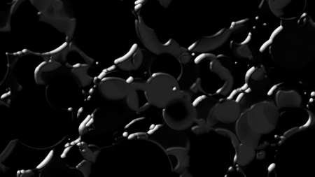 Soft 3d render textures with varying gradients and geometric shapes. Liquid metal spreading on mercury surface. Traces of oil paint on water with smooth blur.の写真素材