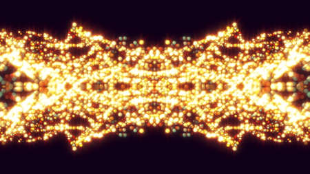 Brilliant 3d render abstract balls rushing in dynamic crowd on surface. Iridescent geometric holiday...