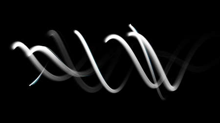 Minimalistic stripes with 3d render of futuristic curves. Digital motion blur in empty art space....