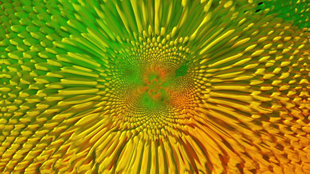 Bright tracery 3d render of futuristic abstract swirl. Diffuse digital waves of artistic expressionism in minimalist hypnotic textures. Blurred design of trendy web interior.の写真素材