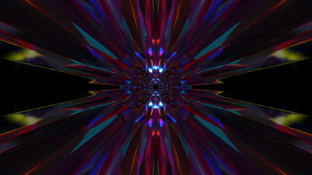 Geometric glowing lines 3d render of crystals with optical highlights. Futuristic hyper transition...