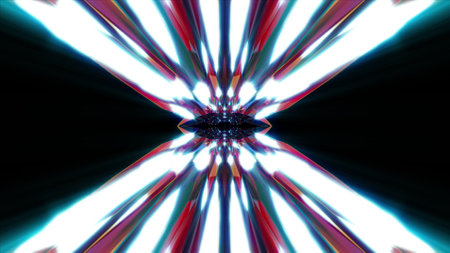 Geometric glowing lines 3d render of crystals with optical highlights. Futuristic hyper transition...