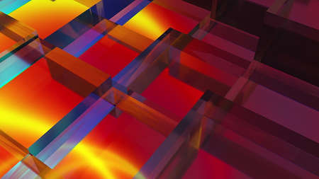 Glossy colorful cubes. Computer generated 3d renderの写真素材