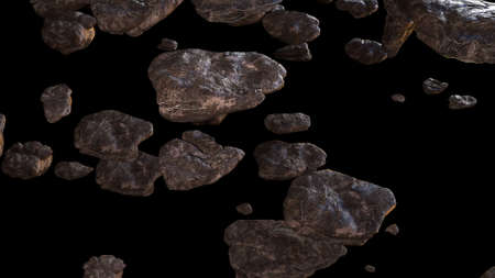 Space asteroids. Computer generated 3d renderの写真素材