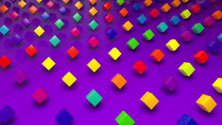 Rotation cubes. Computer generated 3d render