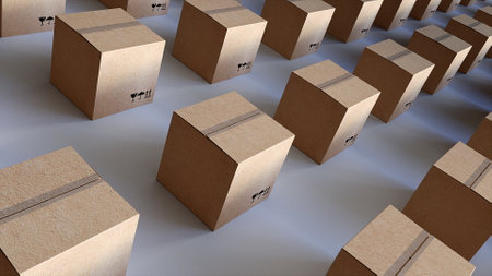 Delivery boxes. Computer generated 3d renderの写真素材