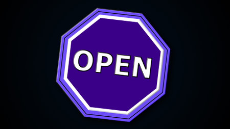 Open sign. Computer generated 3d render