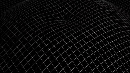 White wave grid mesh. Computer generated 3d renderの写真素材