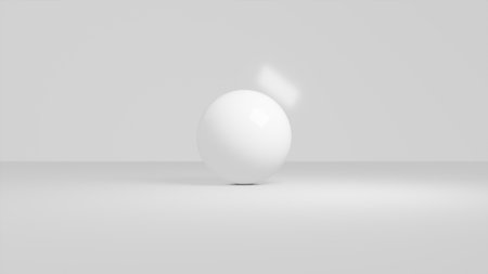 white sphere composition. Computer generated 3d renderの写真素材