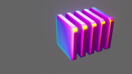 Abstract rainbow rectangles. Computer generated 3d render