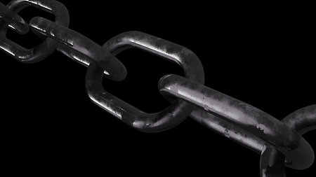 Rusty metal chain. Computer generated 3d render