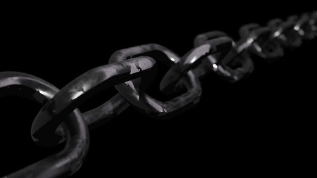 Rusty metal chain. Computer generated 3d renderの写真素材