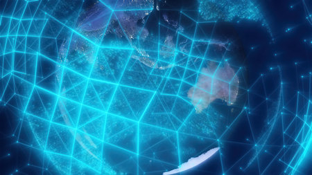 Abstract digital Earth. Computer generated render