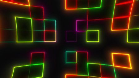 Abstract neon room. Computer generated 3d renderの写真素材