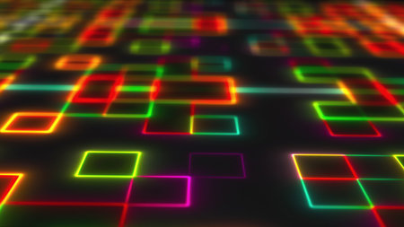 Abstract lines form squares. Computer generated 3d renderの写真素材