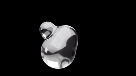 3d render Glass metaballs. Computer generatedの写真素材