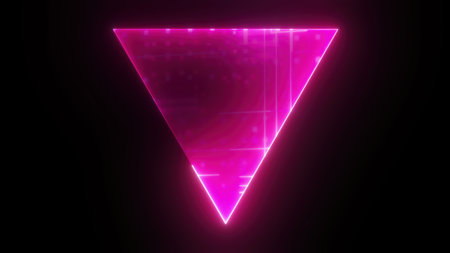 Abstract neon triangle. Computer generated 3d render