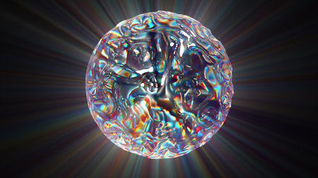 Colorful glass sphere. Computer generated 3d render