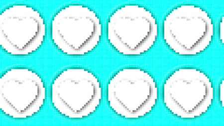 Pixel art Heart. Computer generated