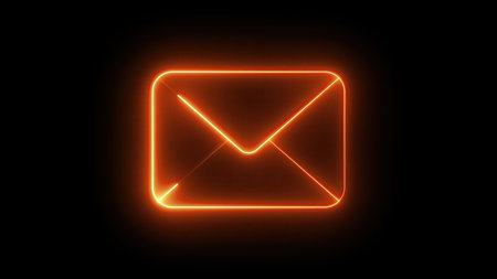Neon mail icon. Computer generated 3d renderの写真素材