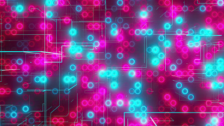 Abstract digital background with lines and dots. Computer generated 3d render