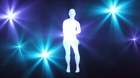 Dancer with lights. Computer generated 3d renderの写真素材