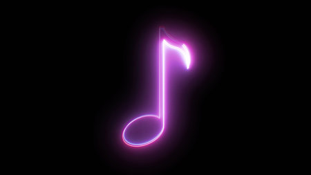Neon musical note. Computer generated 3d renderの写真素材