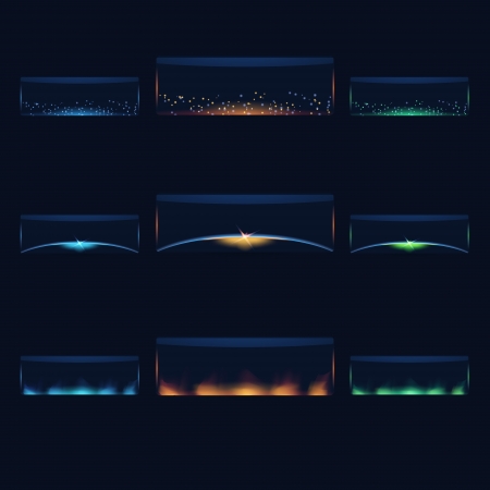 Bright Colourful Space Buttons In Three main Coloursのイラスト素材