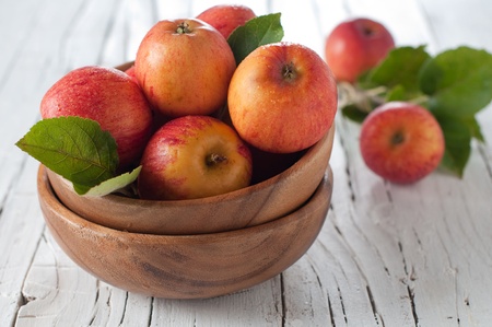 Fresh sweet apple on the tableの写真素材