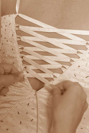 Fixing brides dress