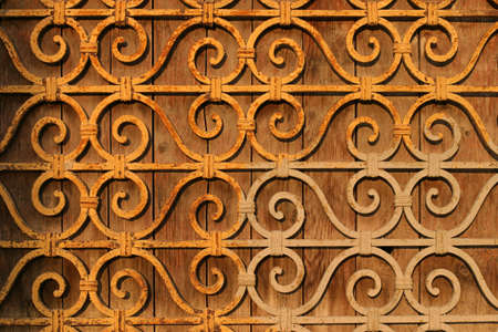 Venetion window made of steel and woodの写真素材