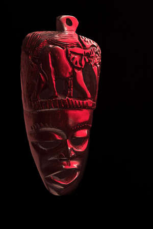 African tribal mask hand carved from woodの写真素材