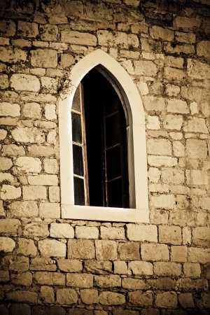 Churc window which makes nice vignetting の写真素材