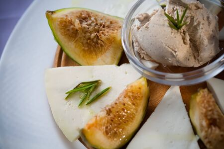 Fish pate served with white cheese and quava pieces.の写真素材