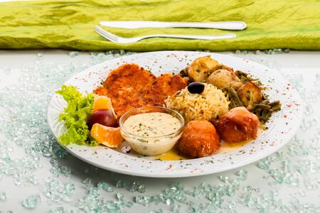 A nice plate of home made foods being photographed の写真素材