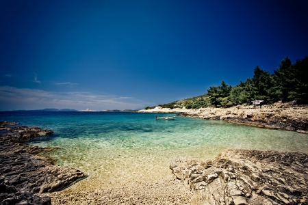 These silver cyan waters are situated in the beautiful ruins of Croatia.の写真素材