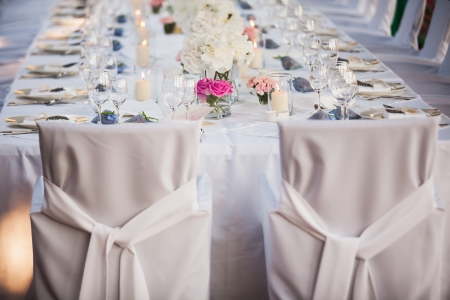 Wedding couple chairs and then follow the rest.の写真素材
