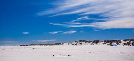 The beginning of spring with a perfect first day on the beach.の写真素材