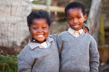 This two children have been friends since they were able to walk.の写真素材