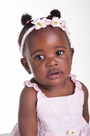 The cutest little African girl in the studio.の写真素材