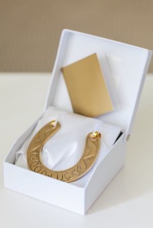 A beautiful golden good luck charm for a special occassion.の写真素材