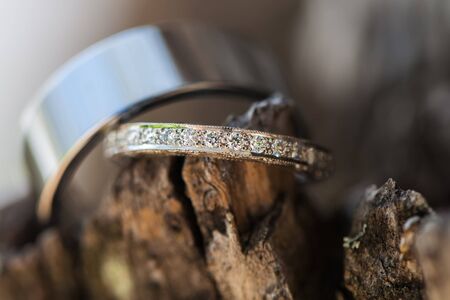 The ring of the bride being phtographed outside.の写真素材